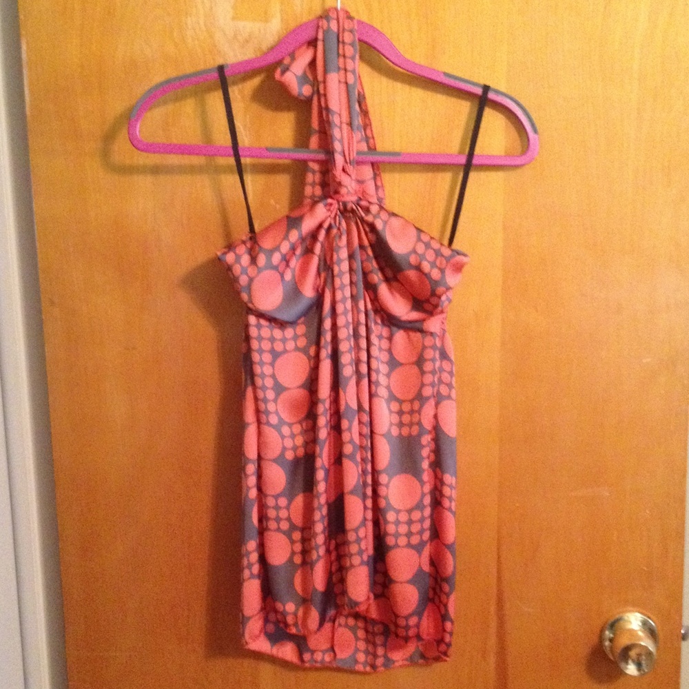 Vintage Brown and orange halter top
